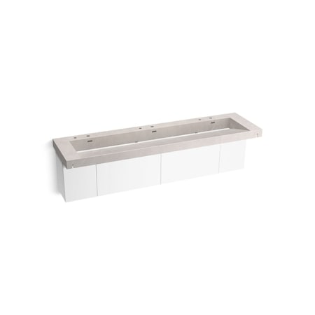 Kohler Constellation 90In Wall-Mount Trough Lavatory System In Desertsilver 81033-BPW-KED